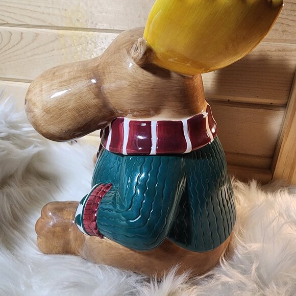 Vintage St. Nicholas Square Moose Cookie Jar 1999 - Picture 5 of 11